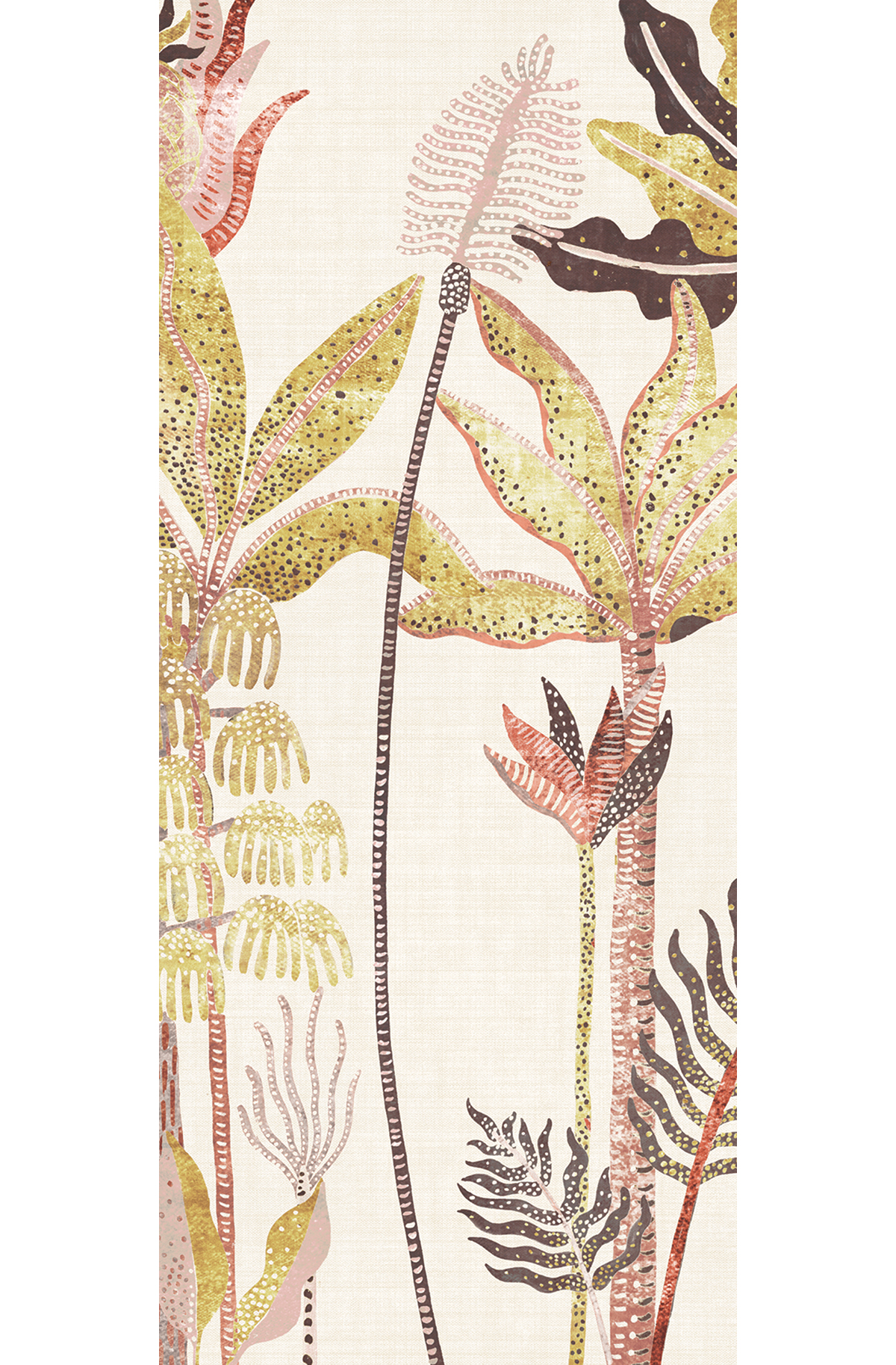 Papier peint panoramique Arbres Tropicaux Parque rose vert - B H300 - Havana de Masureel | Réf. MAS-DGHAV2032