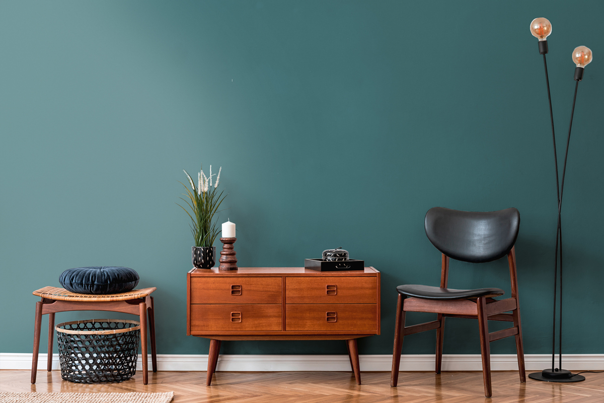 Papier peint Uni Tissé Life bleu canard - French Affair d'A.S. Création AMB4 | Réf. AS-395764