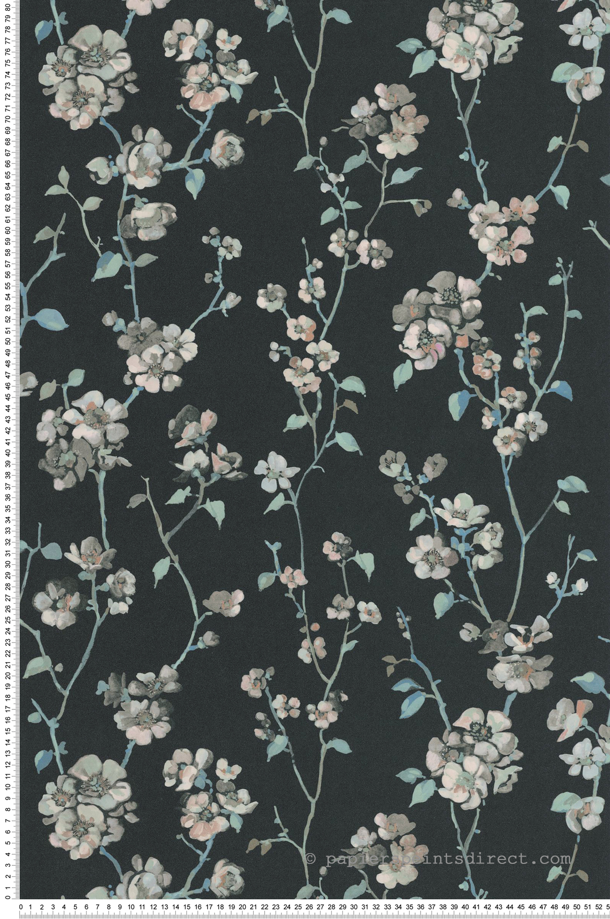 Papier peint Fleur de Pommier ardoise - Soliflore de Casadéco | Réf. SOLI200329505