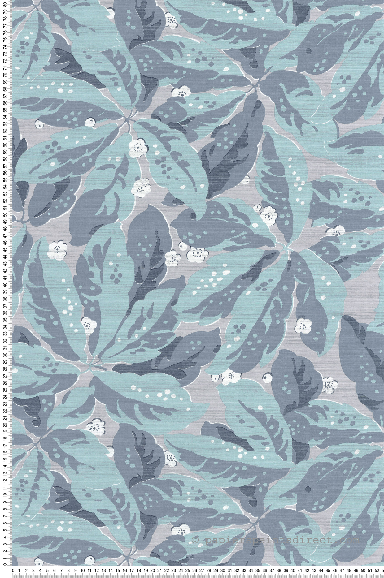 Papier peint Feuilles Greenery turquoise - Five o'clock de Casadeco | Réf. FOCL85796203