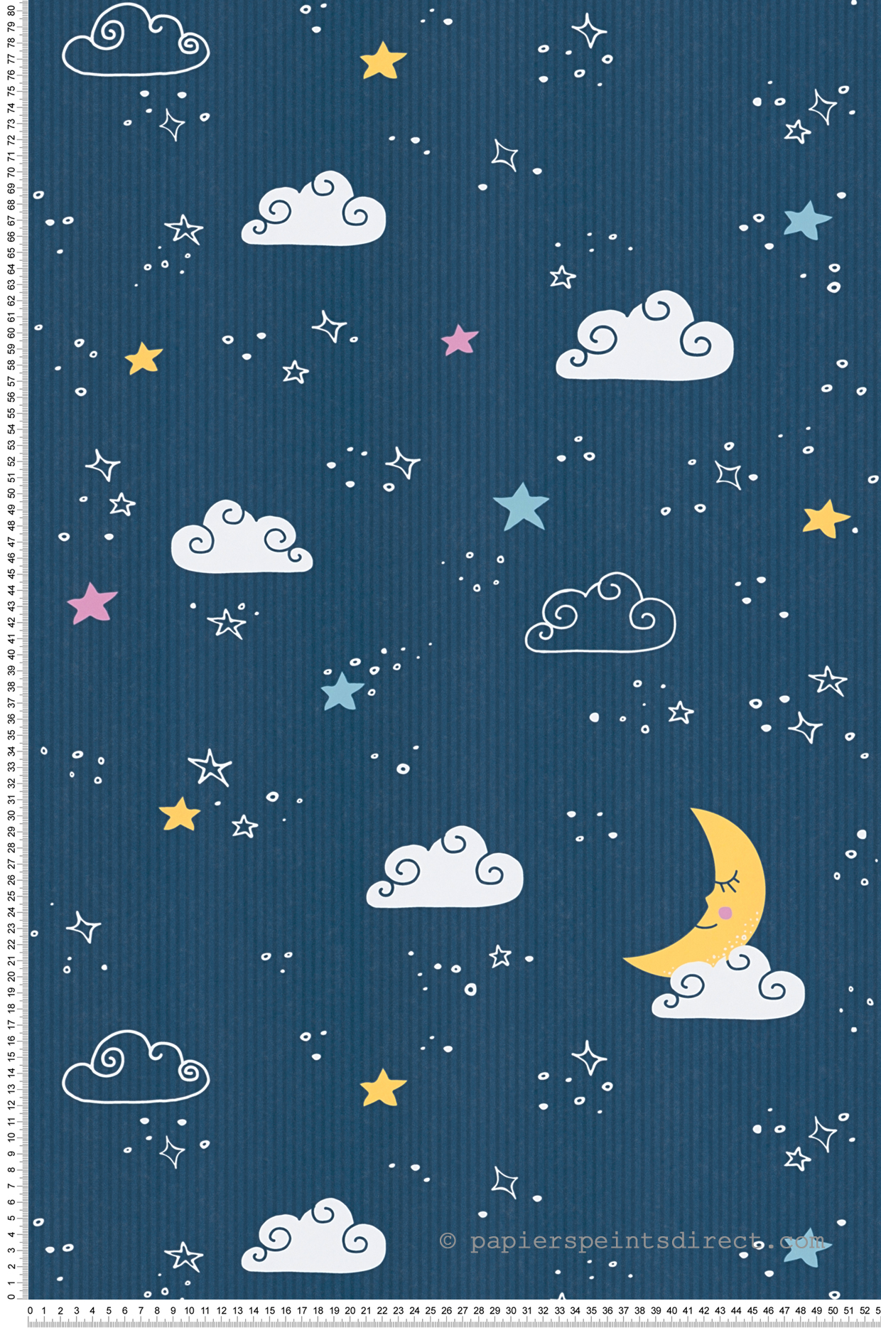 Papier peint enfant Nuit Etoilée Nuage nuit - Little Love d'A.S. Création | Réf. SP15687