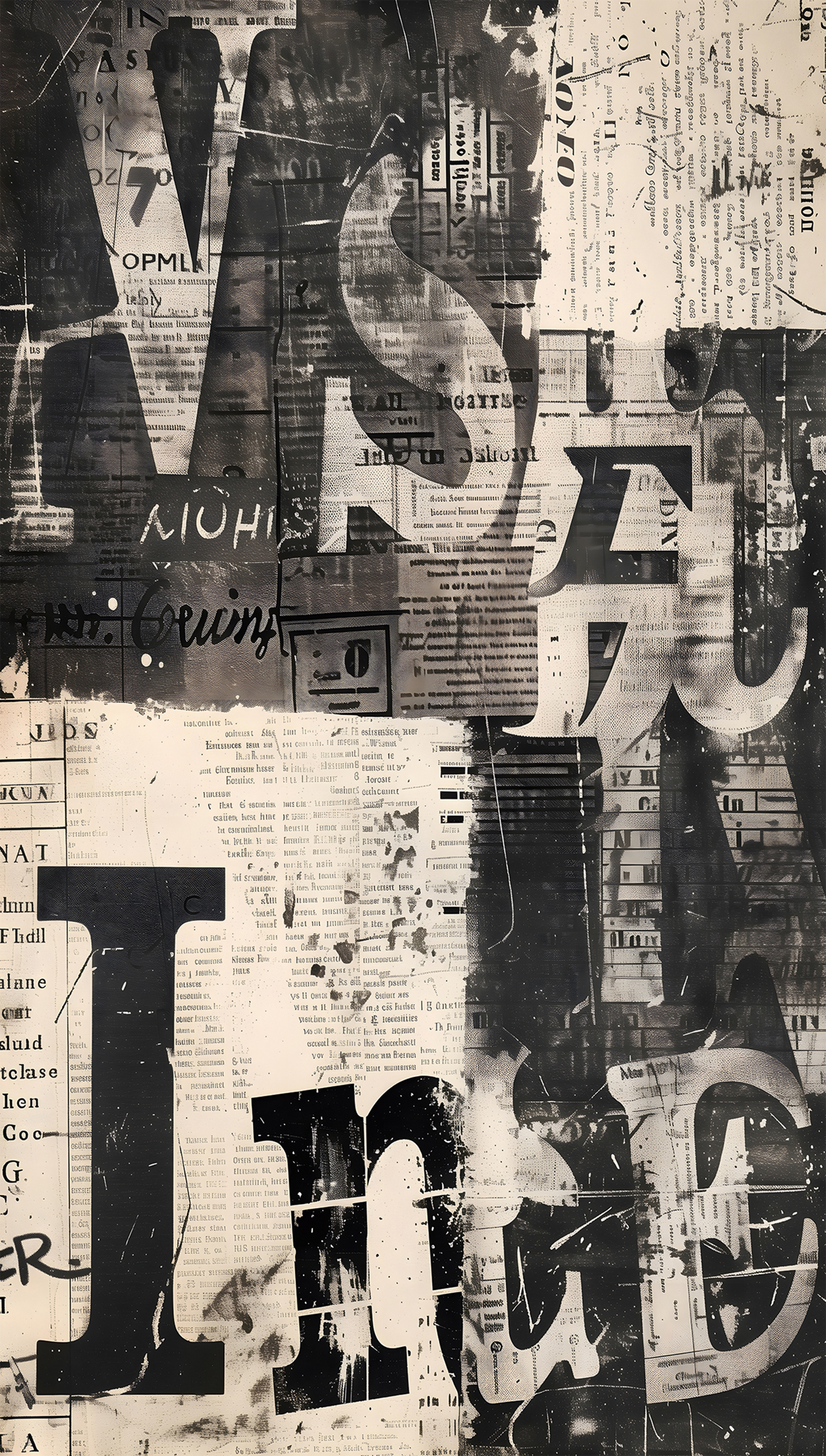 Papier peint panoramique Journal Newspaper noir et beige - Cosmoliving d'A.S. Création | Réf. AS-791444