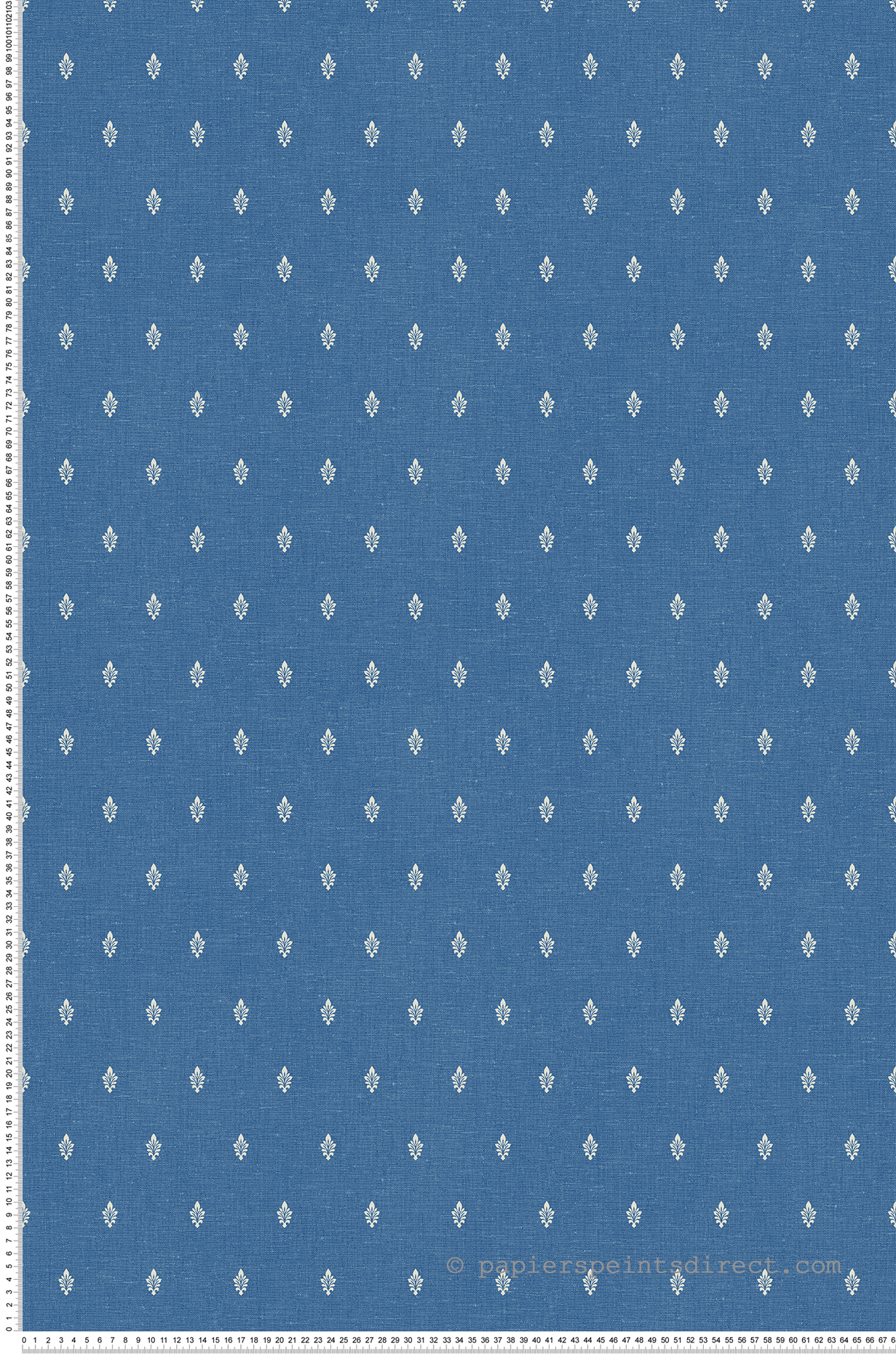 Papier peint Petite Feuille d'Acanthe bleu jean gris - French Country d'Initiales | Réf. INI-FC60602