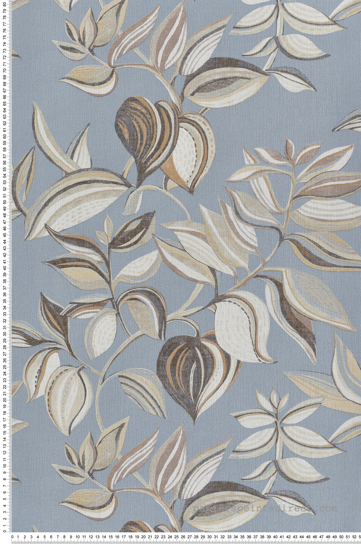 Papier peint Feuillage Art bleu gris - Jaipur de Montecolino | Réf. MC-26436