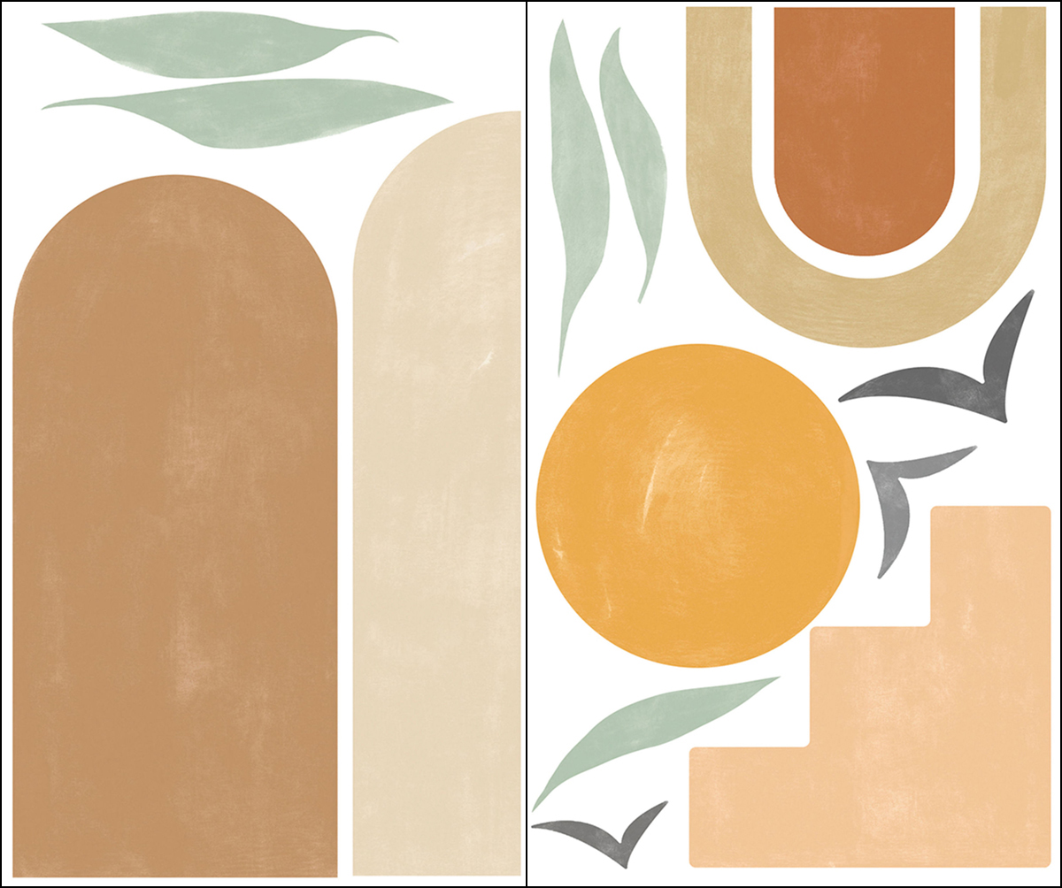 Papier peint pré-encollé Formes Horizon camel beige vert - XXL de Casélio | Réf. XXL104602001