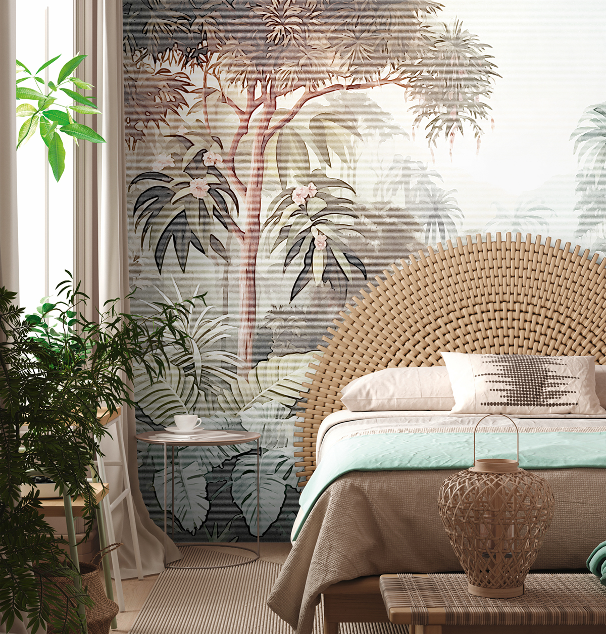 Papier peint panoramique Jungle Palmier Estompé - The Wall 3 d'A.S. Création | Réf. AS-399011