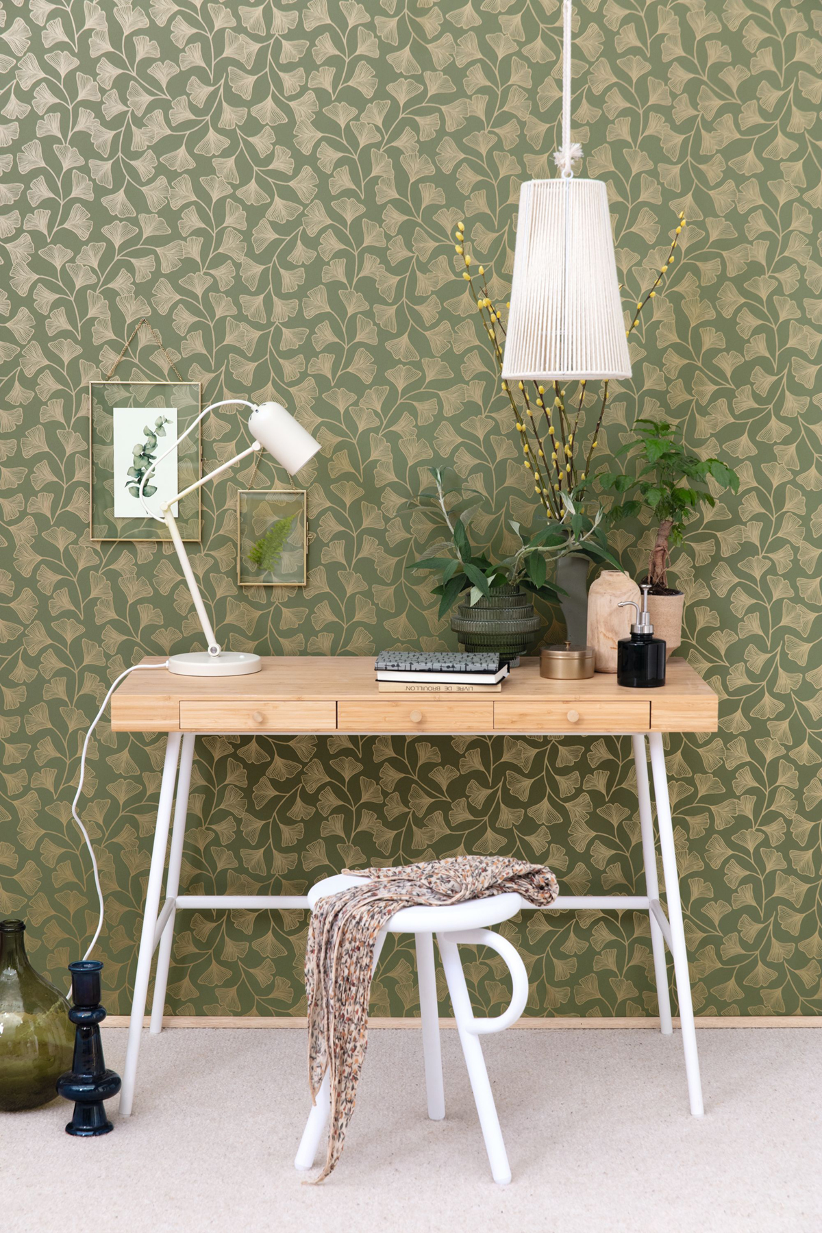 Papier peint Feuille Ginkgo Osaka kaki doré - Green & Co de Casélio | Réf. GCO103917221