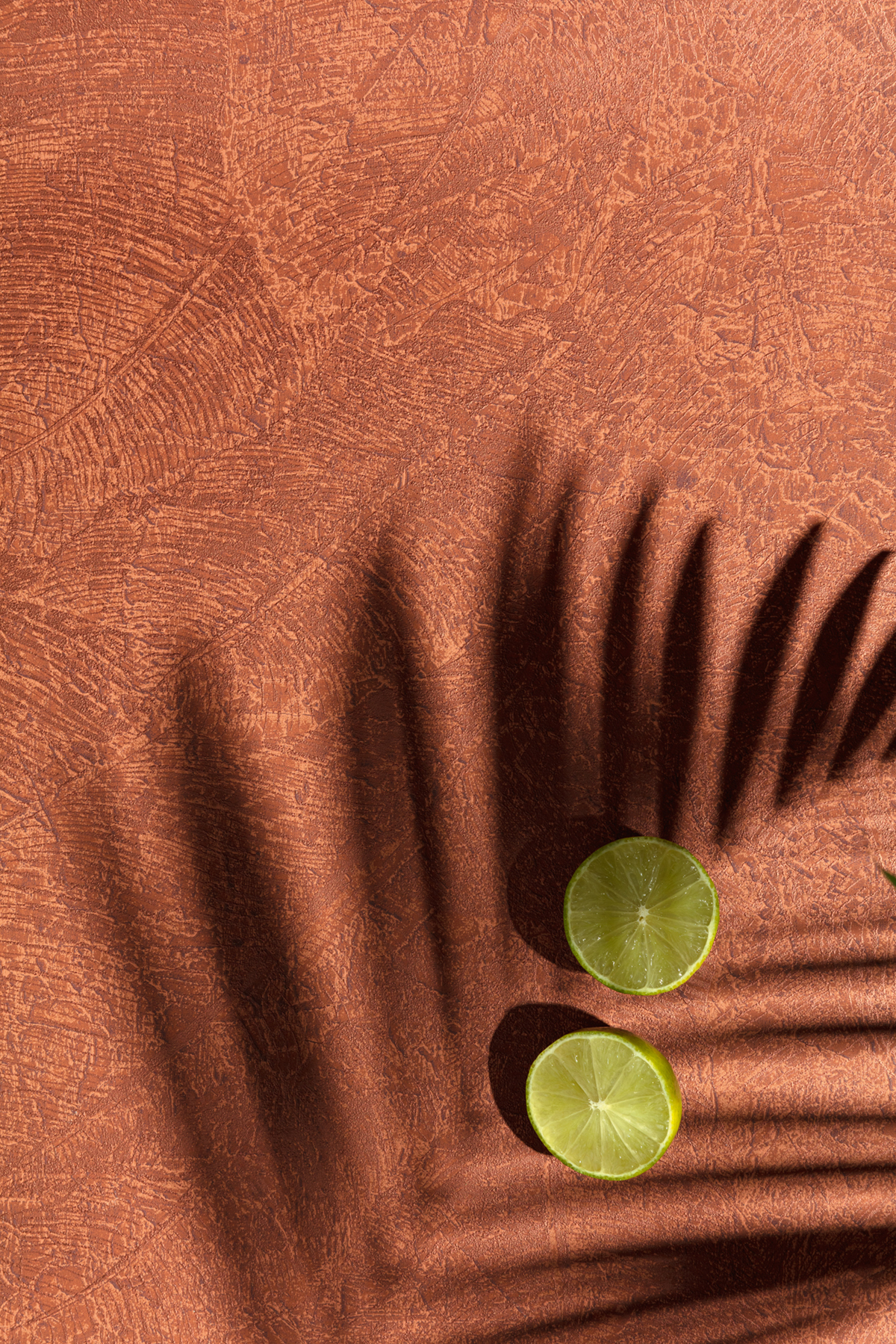 Papier peint Feuillage Discret Juan terracotta métallisé - Havana de Masureel | Réf. MAS-HAV301