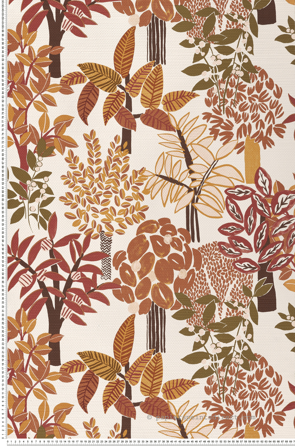 Papier peint Feuillage Peradeniya terracotta - Golfe du Bengale de Casamance | Réf. CAS-75940304