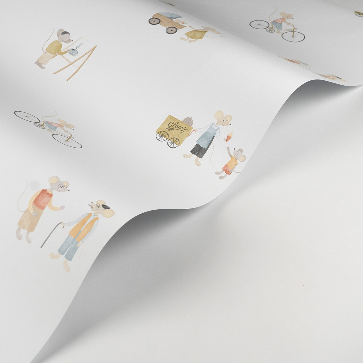 Papier peint Souris Neighbors of the Village multicolore - Once Upon A Time 2 de Casadéco AMBV | Réf. OUTD200878707