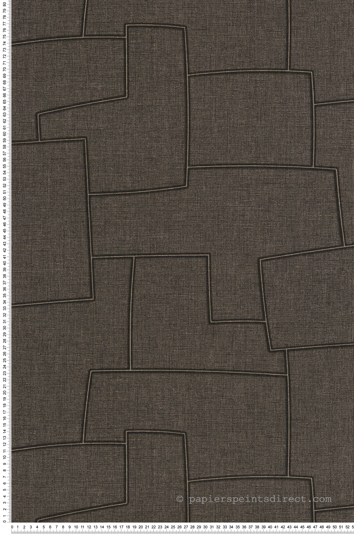 Papier peint Géométrie Lin Inca fusain doré - Matera de Casadéco | Réf. MATA201129717