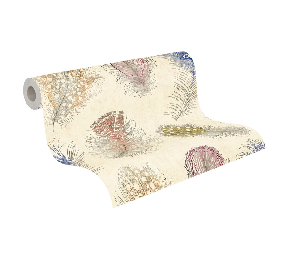 Papier peint Plumes Charleston multicolore - Pintwalls 3 d'A.S. Création ROLL | Réf. AS-791866