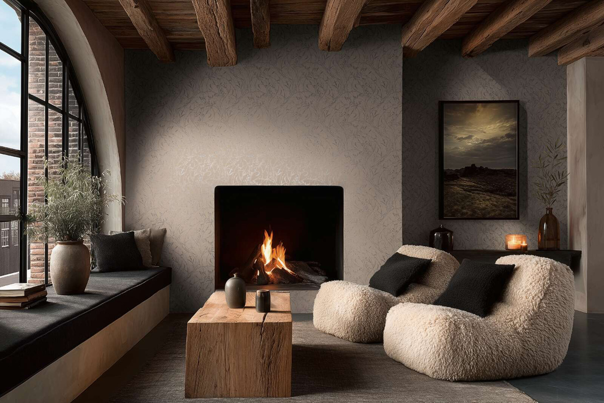 Papier peint Botanique Feuillage taupe argenté - Vibes & Styles d'A.S. Création | Réf. AS-790043