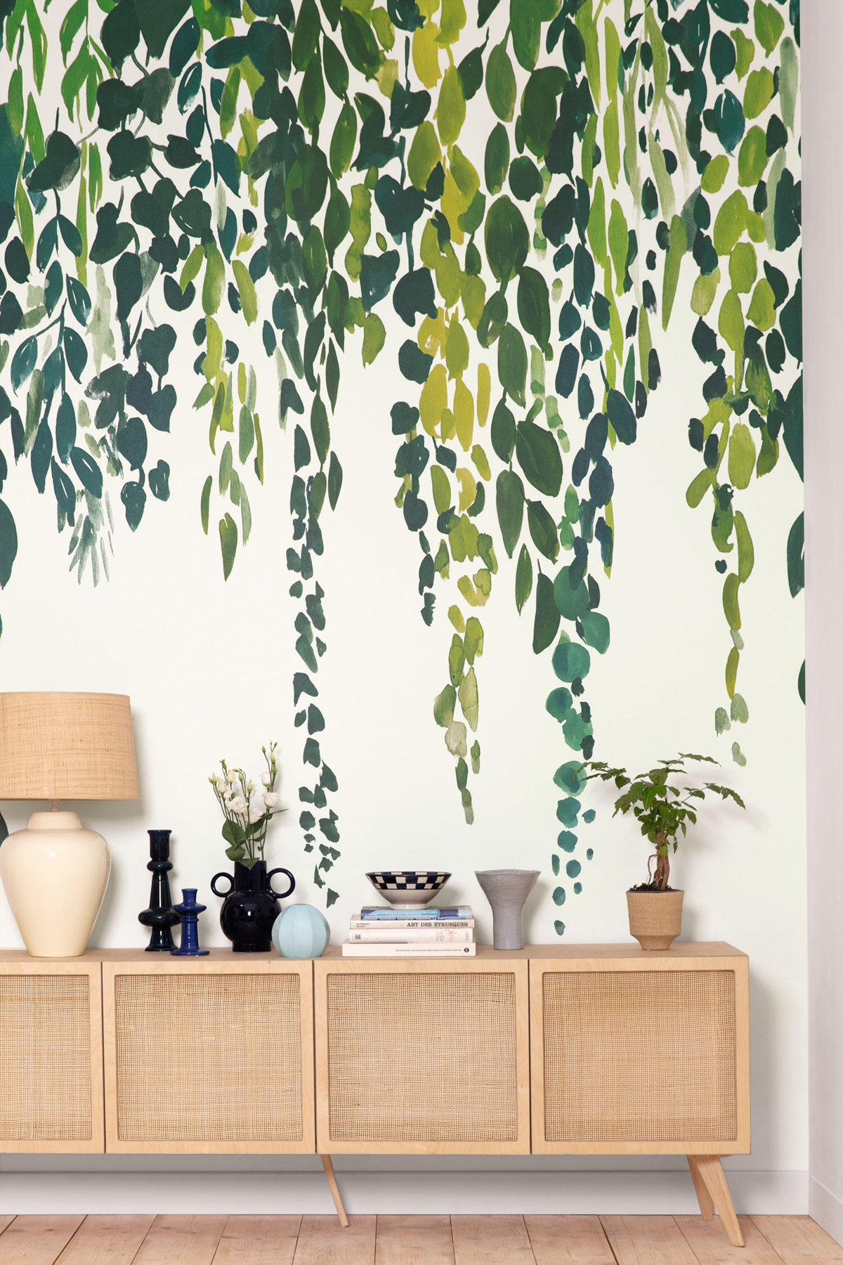 Papier peint panoramique Feuille Compiègne vert M 200x280 - Green & Co de Casélio | Réf. GCO103997003