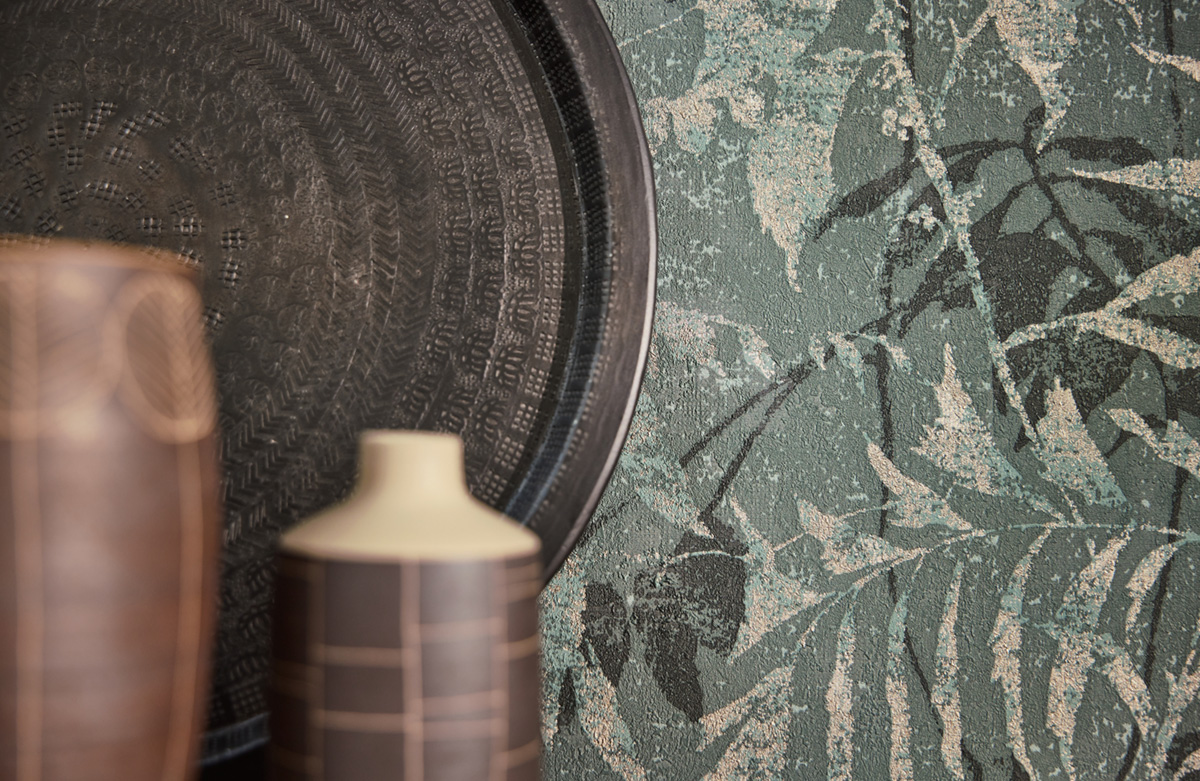 Papier peint Végétaux Jungle vert paon doré - Metropolitan Stories 4 Hot Spots d'A.S. Création AMB2| Réf. AS-782035