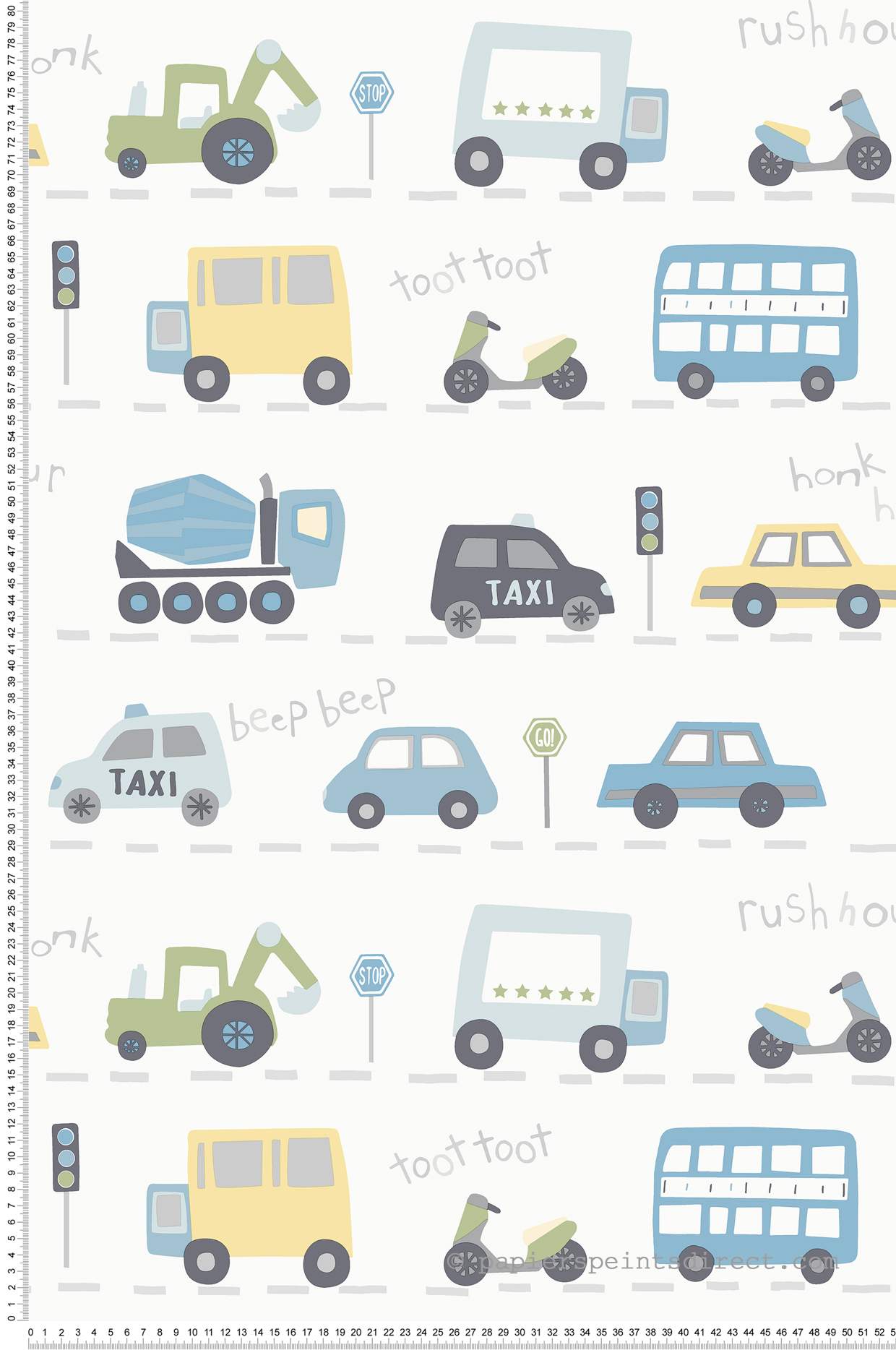 Papier peint Voiture Enfant bleu - Imagine de Lutèce | Réf. LTC-DL27594