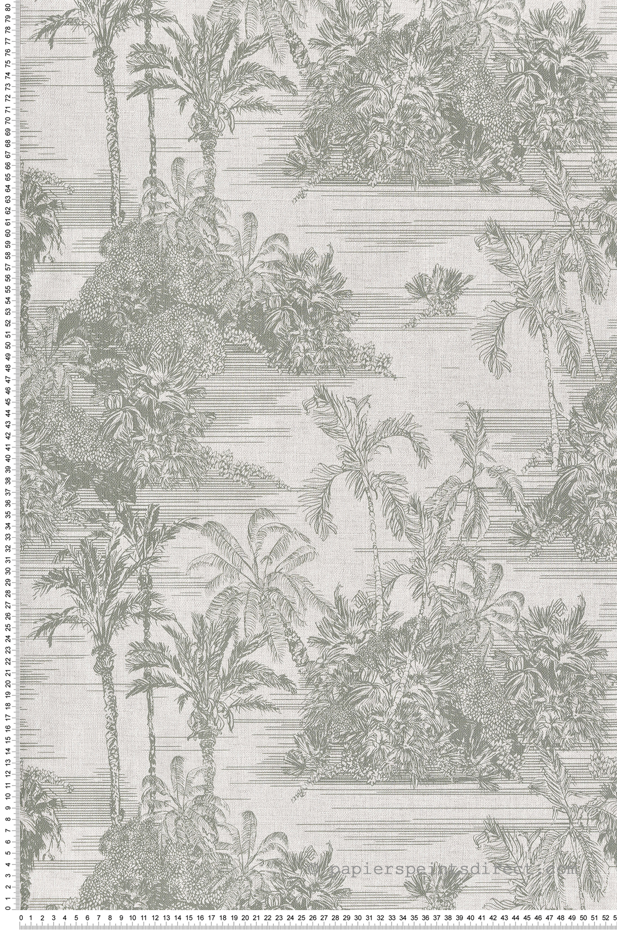Papier peint Jungle Toile de Jouy vert - Eden d'Ugépa | Réf. UGP-M37304