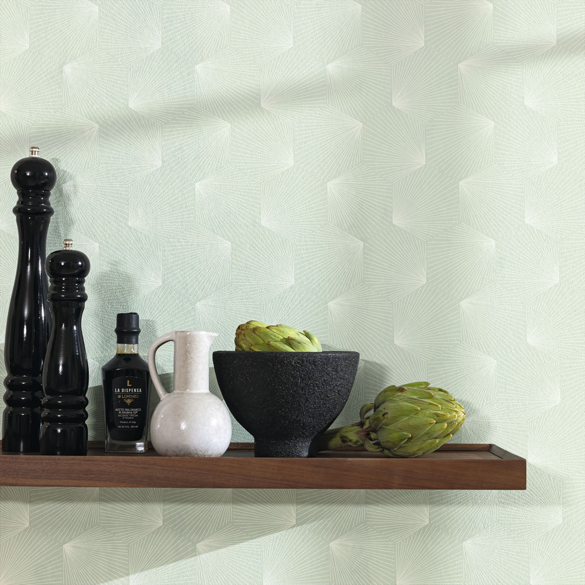 Papier peint Art Déco Filament vert d'eau - Graphic de Casélio | Réf. GPC105527025