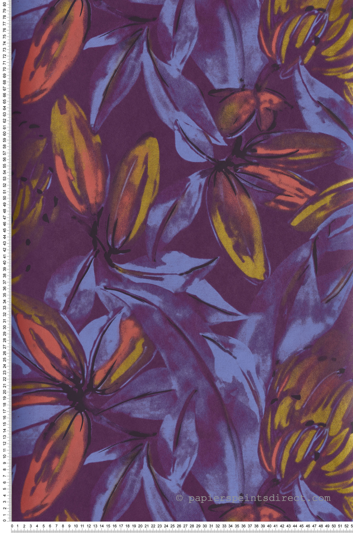 Papier peint Fruit Exotique Constanza prune métallisé - Havana de Masureel | Réf. MAS-HAV104