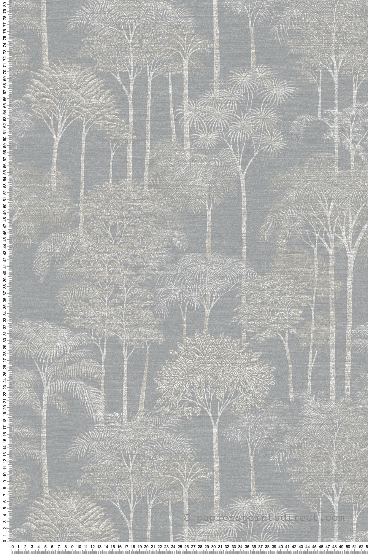 Papier peint Palmeraie Arbre Jungle gris bleu - Cuba 2 d'A.S. Création | Réf. AS-791622