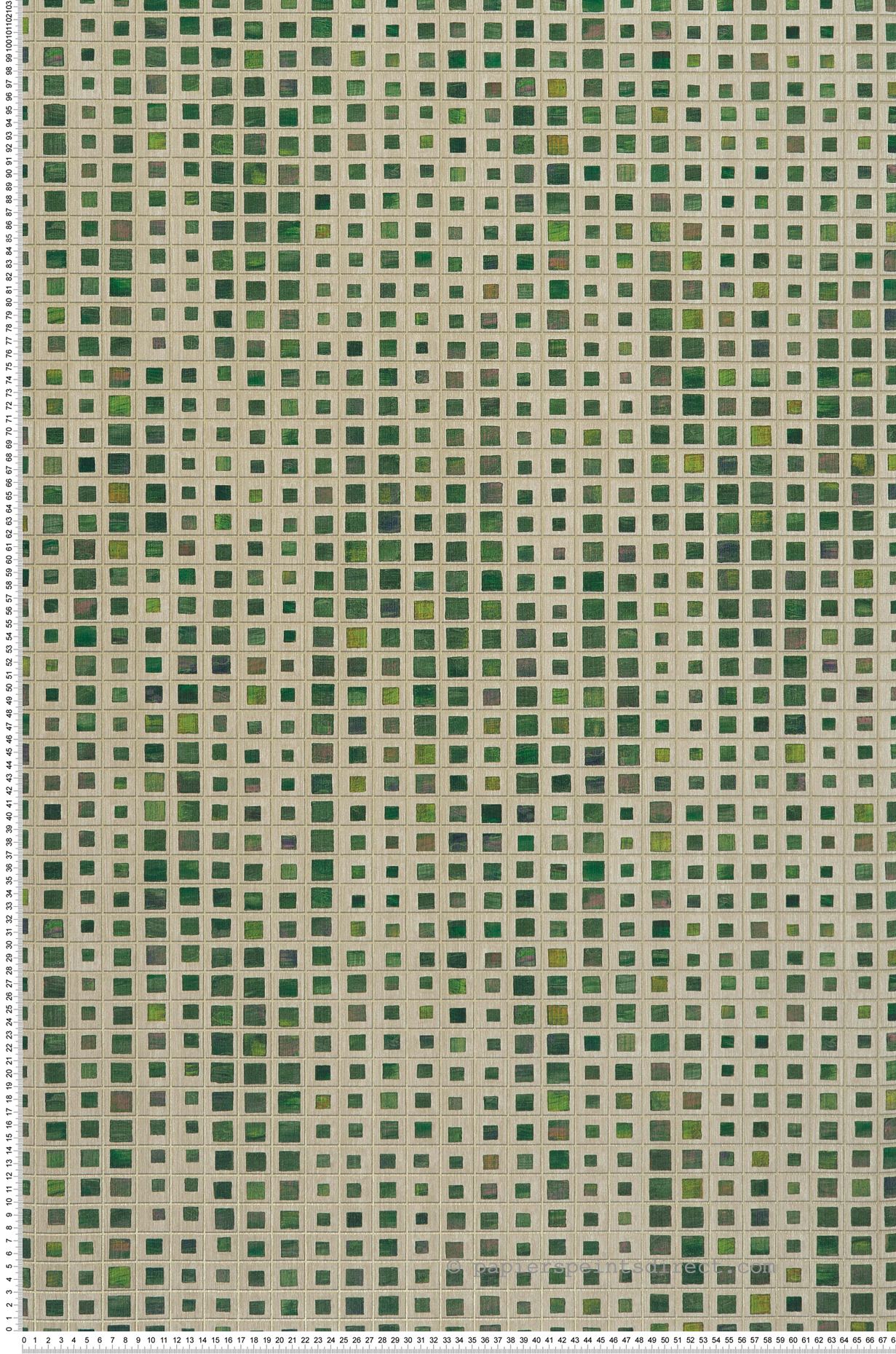 Papier peint Géométrique Mosaïque vert - Kanoko de Osborne & Little | Réf. OSB-W7551-01