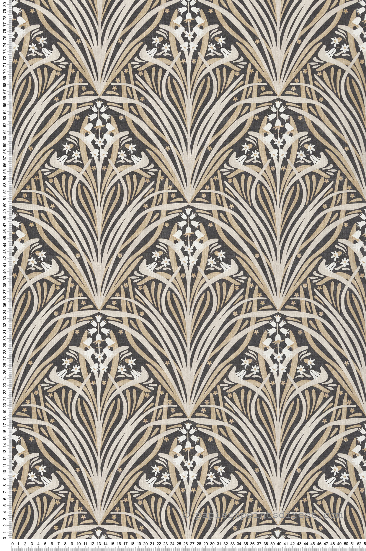 Papier Peint Vintage William noir beige - Elégance d'Ugépa | Réf. UGP-M66109
