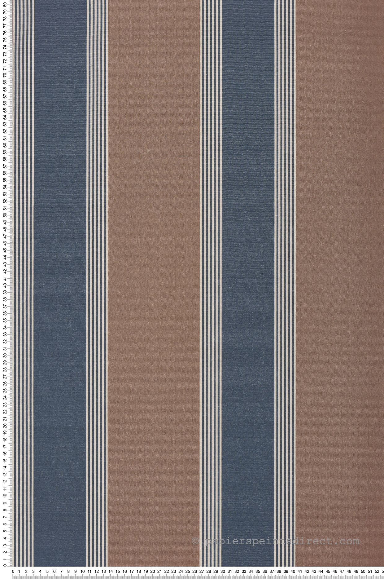 Papier peint Rayure Vintage bleu marron - Scala de Montecolino | Réf. MC-28879