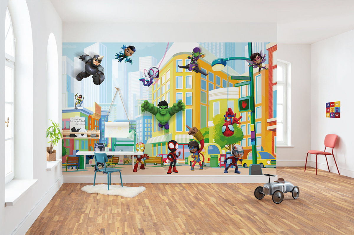 Papier peint panoramique Spider-Man Sightseeing Tour with Friends Marvel - Papier peint Komar Into Wonderland