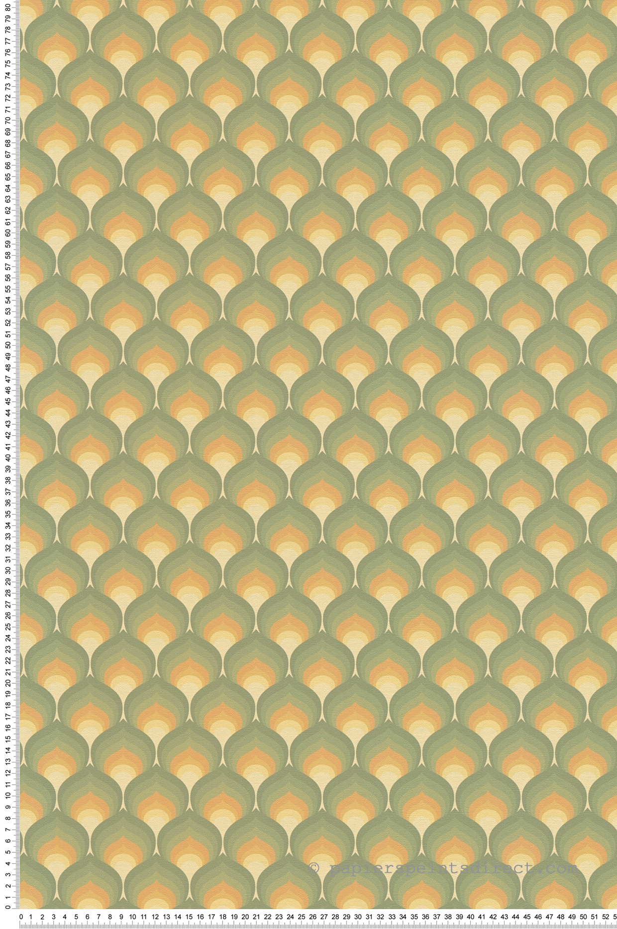 Papier peint Ecailles Vintage vert jaune - Retro Chic d'A.S. Création | Réf. AS-395381