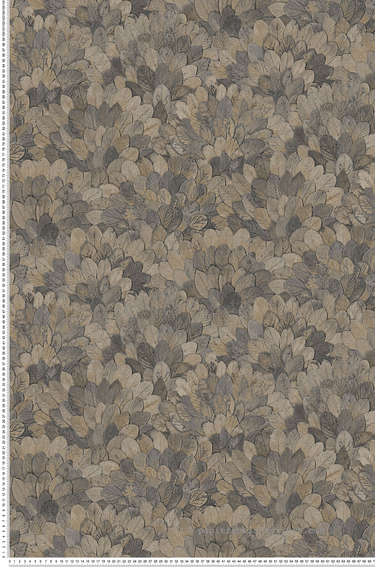 Papier peint Feuille Feijoa bleu orage - Modernismo de Casamance | Réf. CAS-76841528