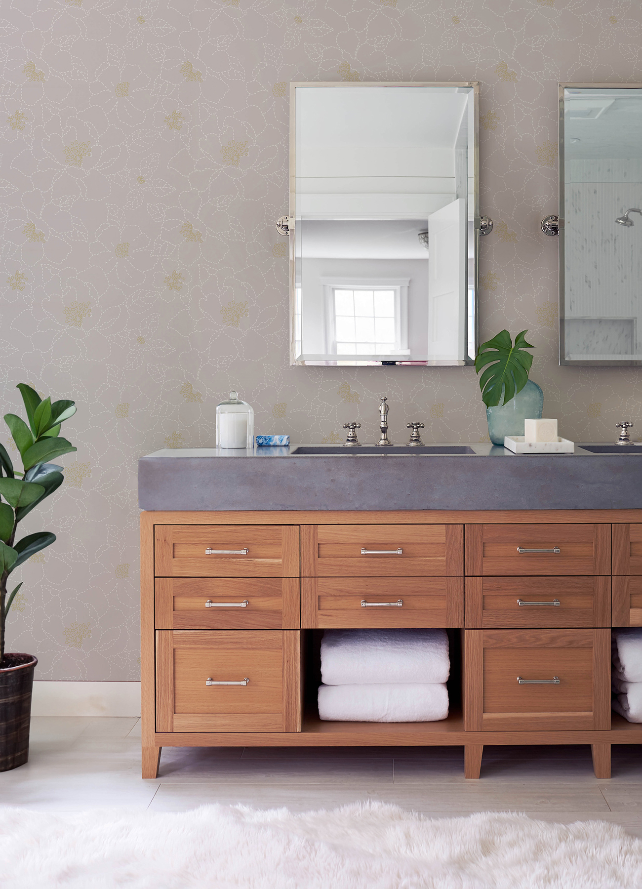 Papier peint Fleur Magnolia Gardena parme doré - Harmony de Lutèce AMB2| Réf. LTC-FD27008