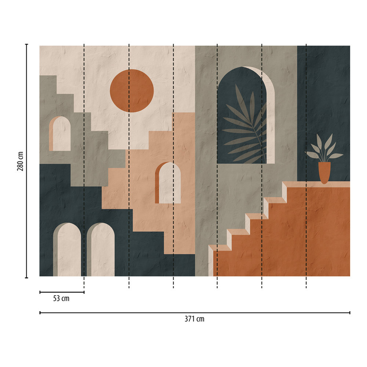 Papier peint panoramique Escalier Moderne terracotta - The Wall 3 d'A.S. Création AMB3 | Réf. AS-398951