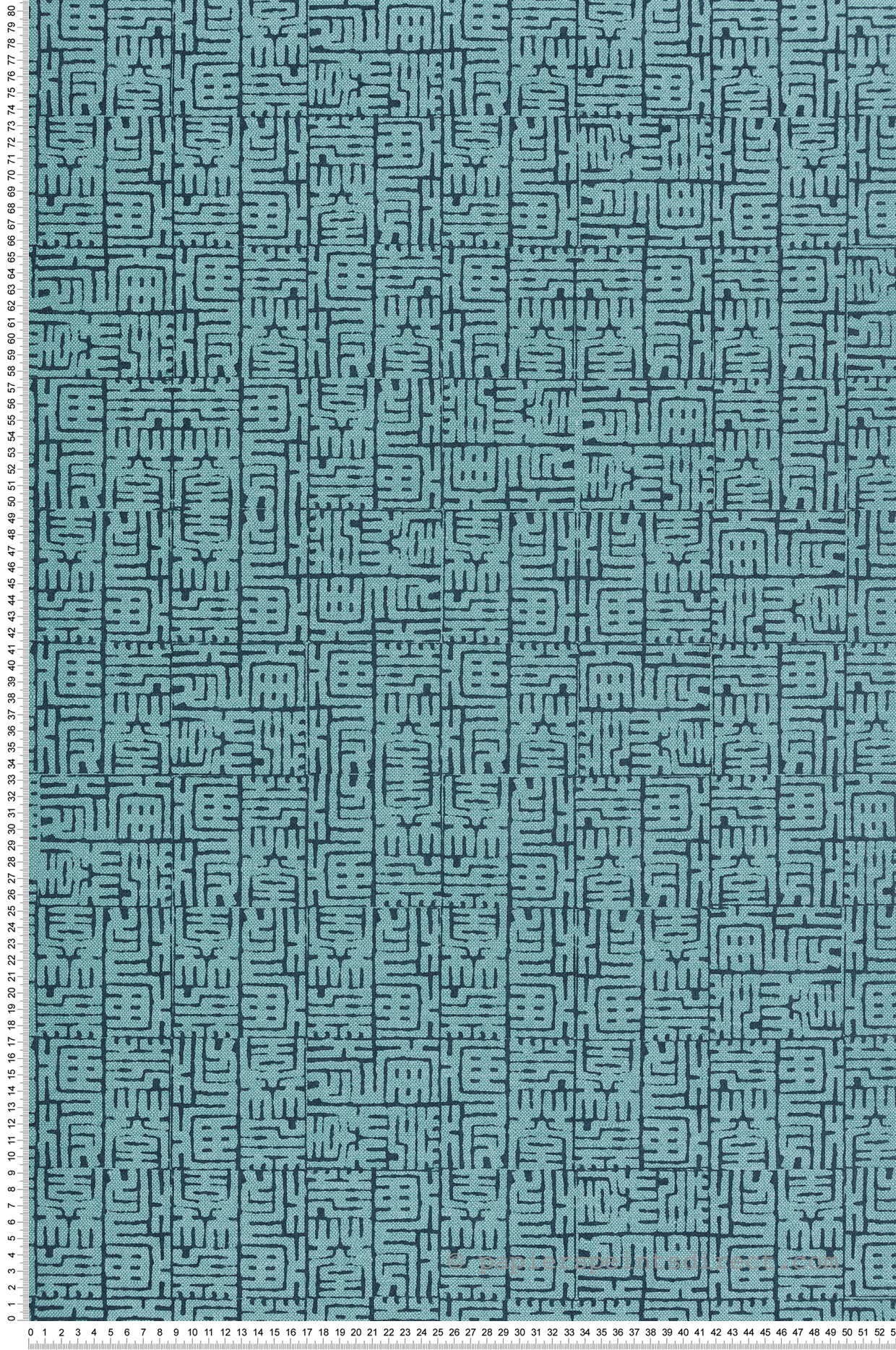 Papier peint Ethnique Graphique Hoshi bleu ciel métallisé - Kimono de Masureel | Réf. MAS-KIM602