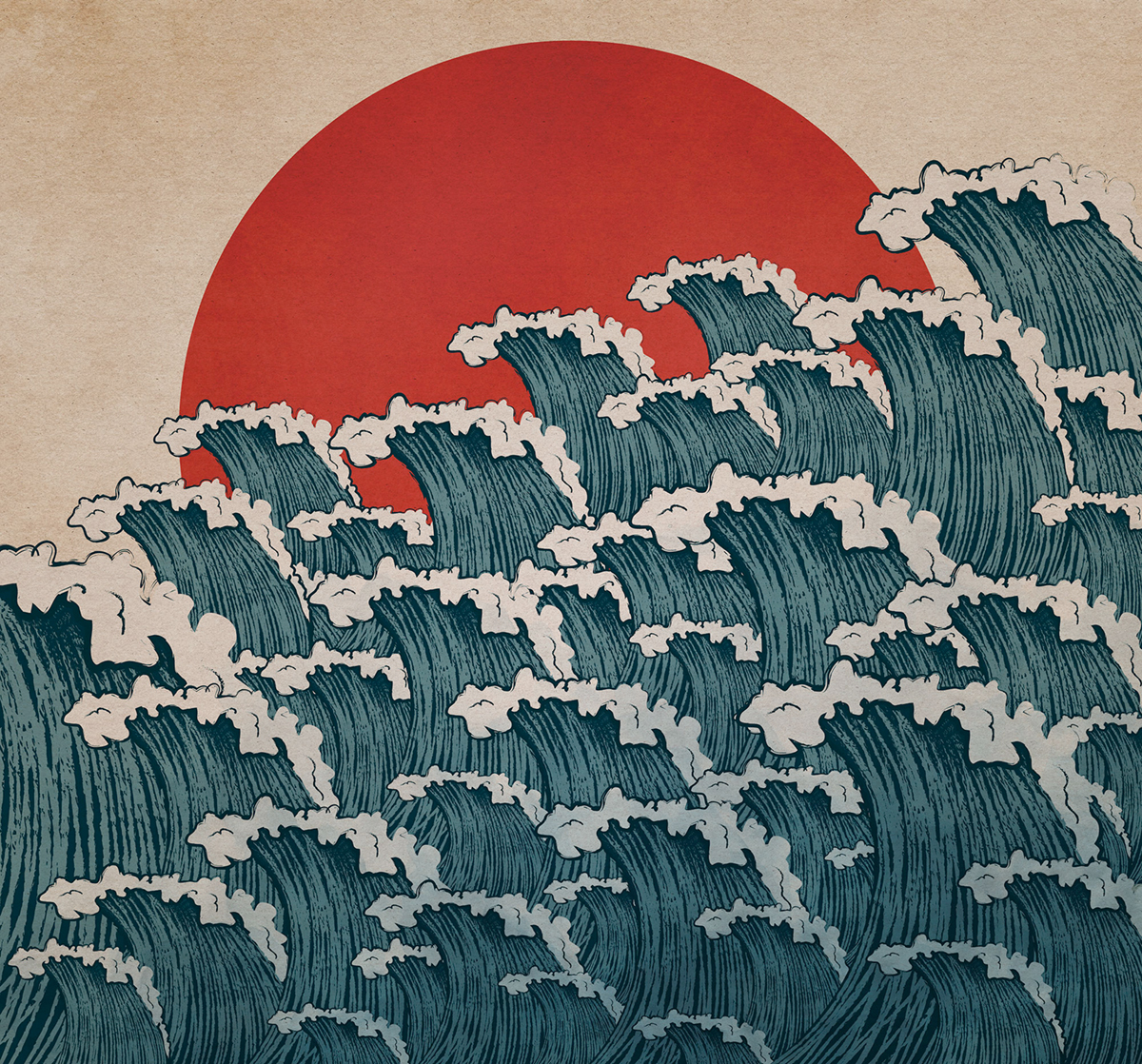 Papier peint panoramique Vague Nami - Papier Peint Komar INK