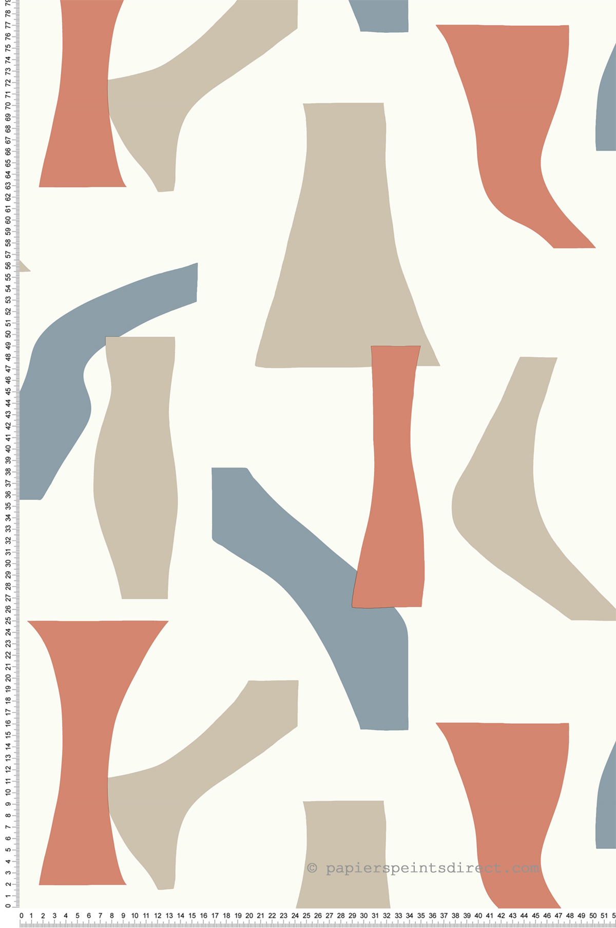 Papier peint adhésif Forme Découpage terracotta - Les Adhésifs de Lutèce | Réf. LTC-PSW1058RL