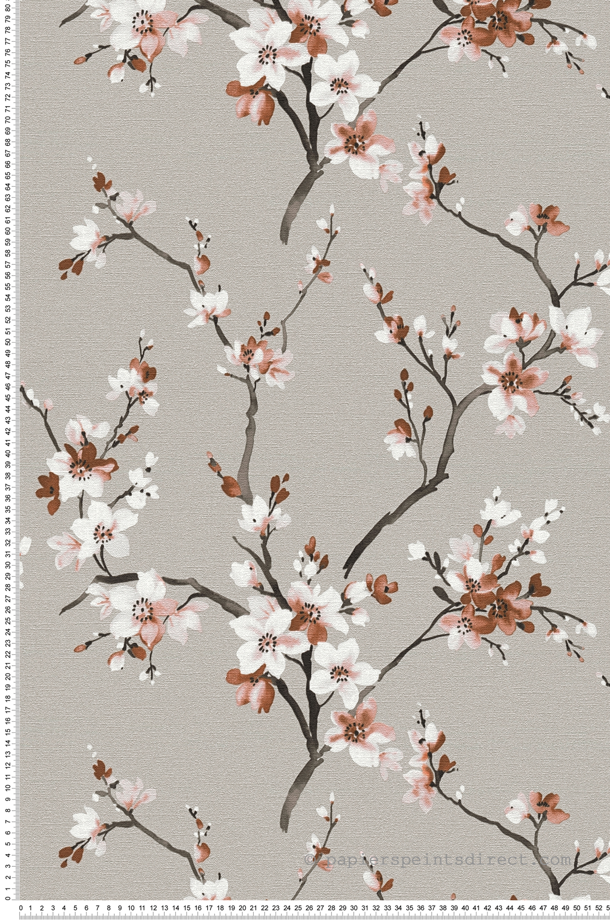 Papier peint Fleur de Cerisier Japonaise gris - Desert Lodge de Livingwalls | Réf. 38520-4