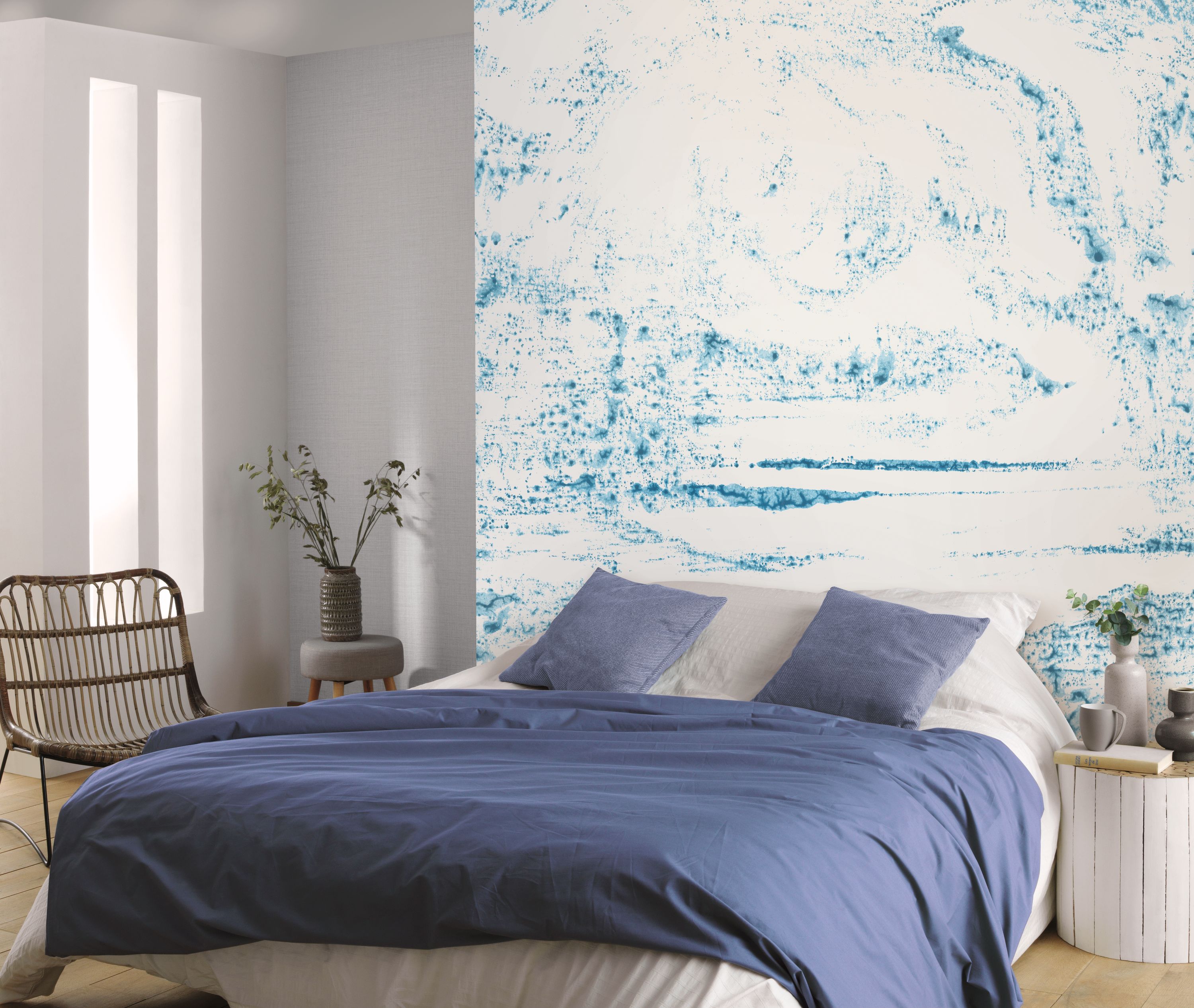 Papier peint panoramique Blotter L bleu océan 400x310 - Wonderwalls de Casadéco | Réf. WDWS88896112