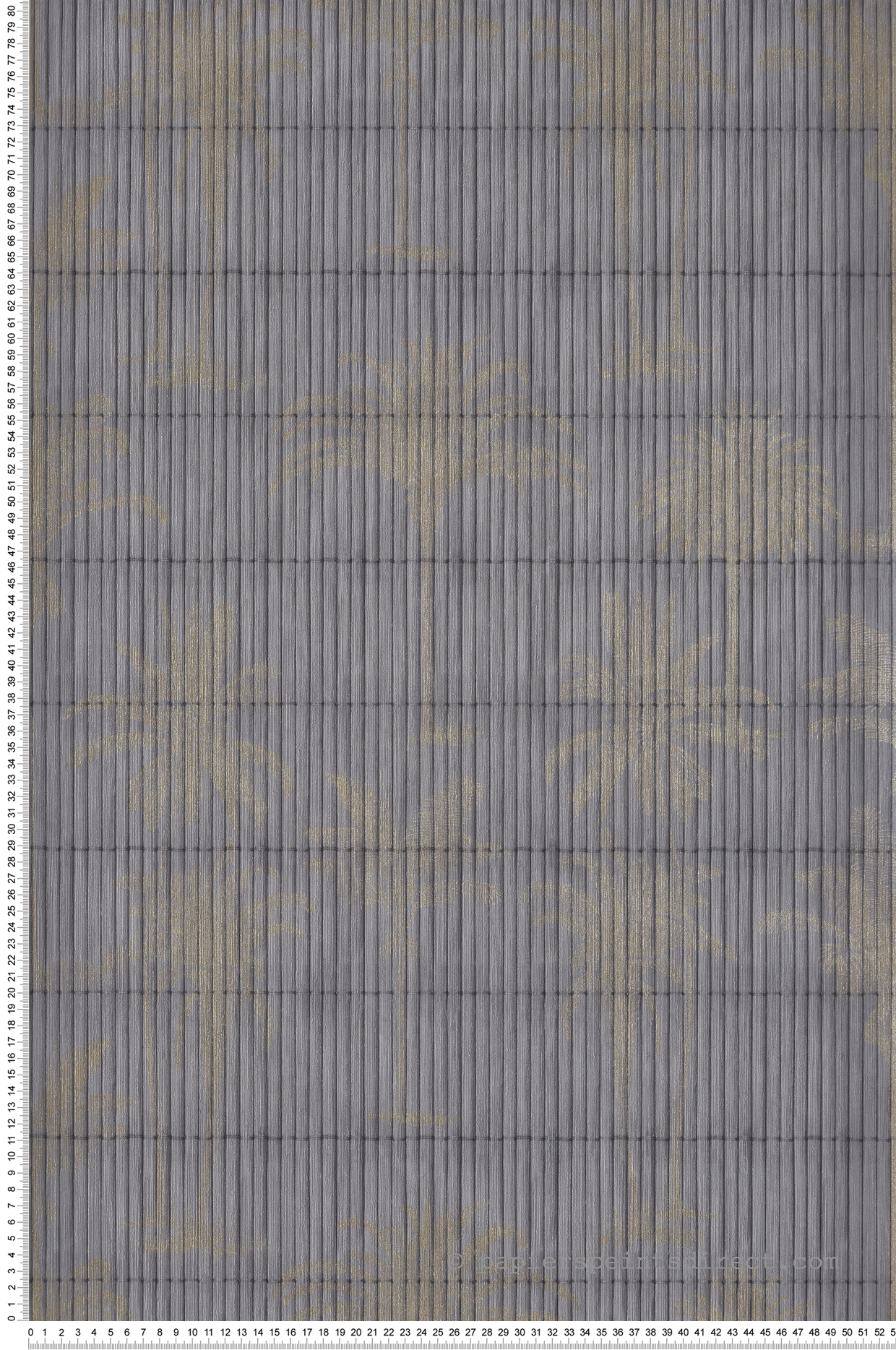 Papier Peint Palmier Natte Bambou gris foncé doré - Nomade d'Ugépa | Réf. UGP-M68709
