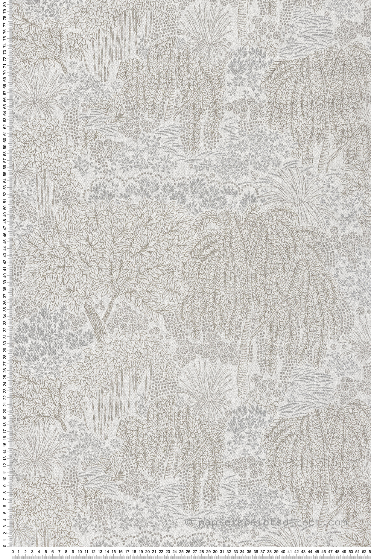 Papier peint Jardin Minimaliste blanc lin argenté - Allure de Lutèce | Réf. LTC-AL26260