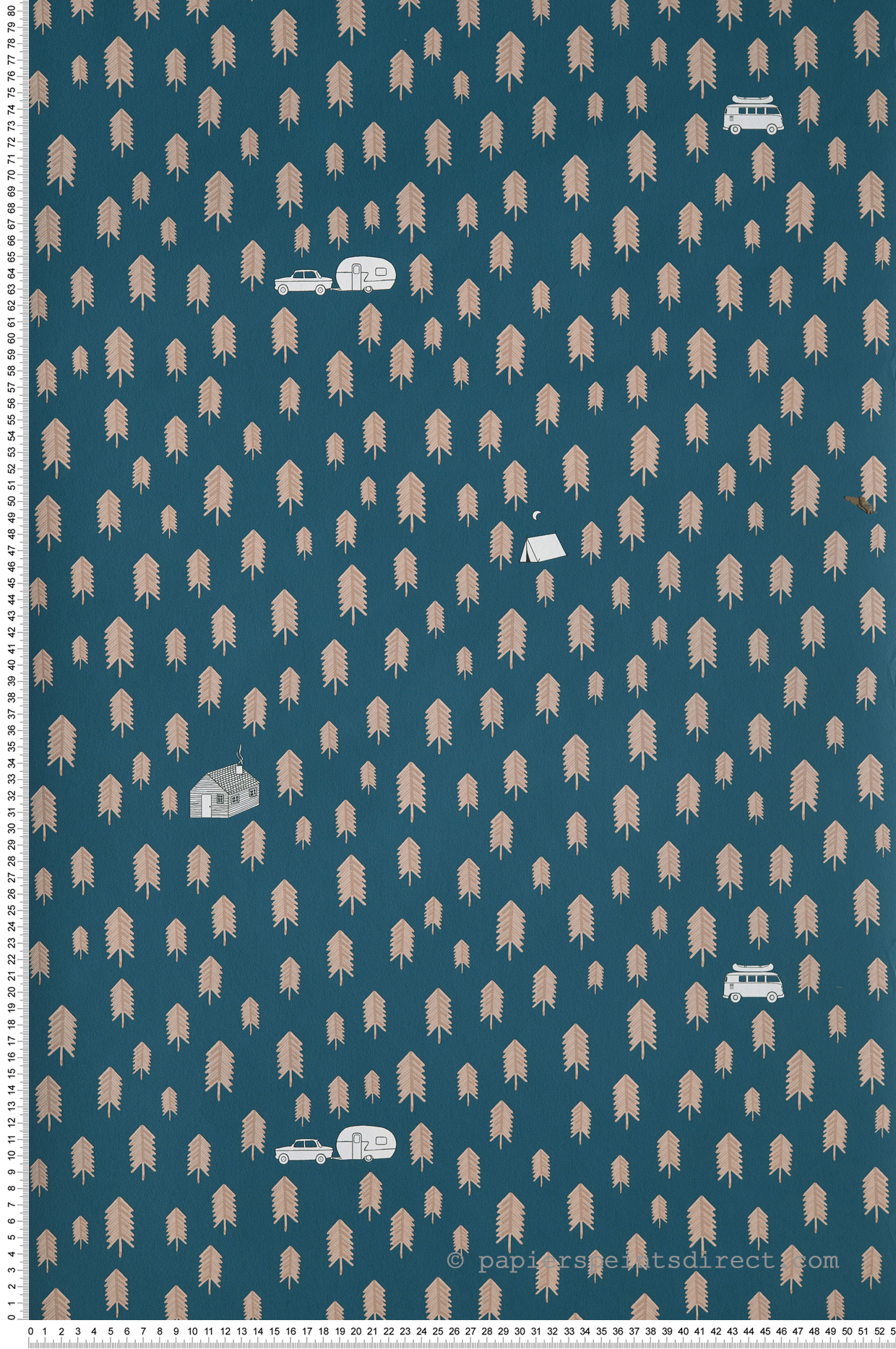 Papier peint Forêt Summer Camp bleu - Our Planet de Casélio | Réf. OUP101976029