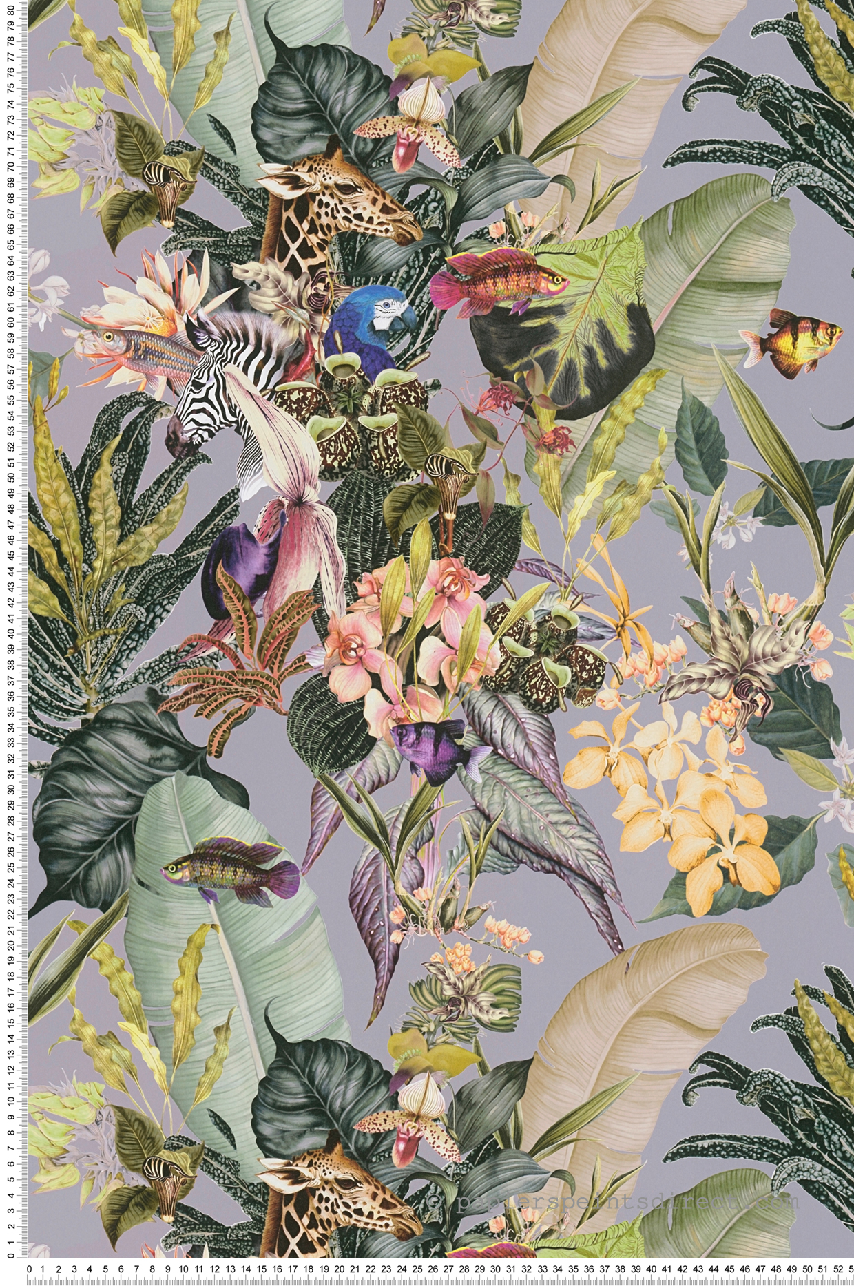 Papier peint Tropical et Animaux gris - Dream Flowery de Architects Paper | Réf. 38176-2