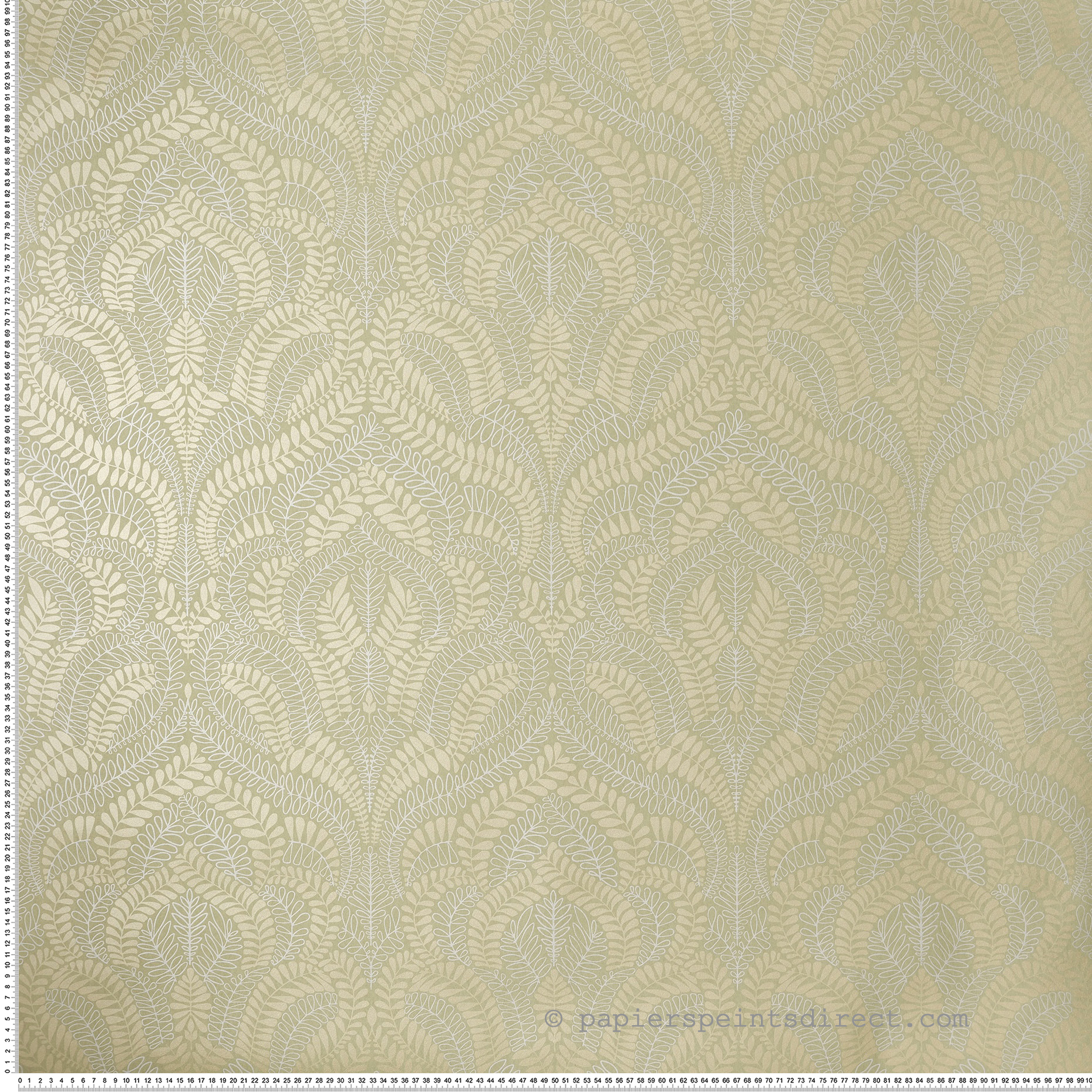 Papier peint Feuillage Végétal Felix amande nacré - Isadora de Casamance | Réf. CAS-75821120