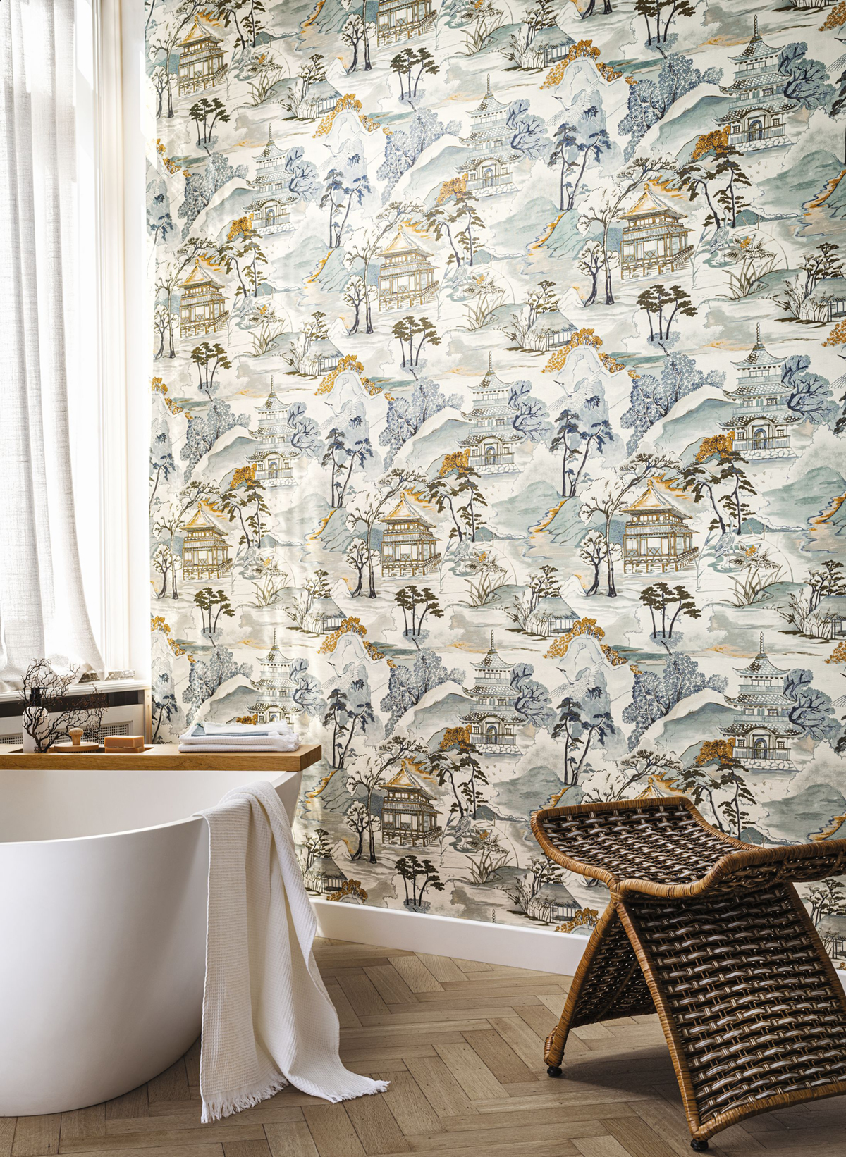 Papier peint Paysage Japonais Nara céladon - Archipel de Casamance | Réf. CAS-75310202