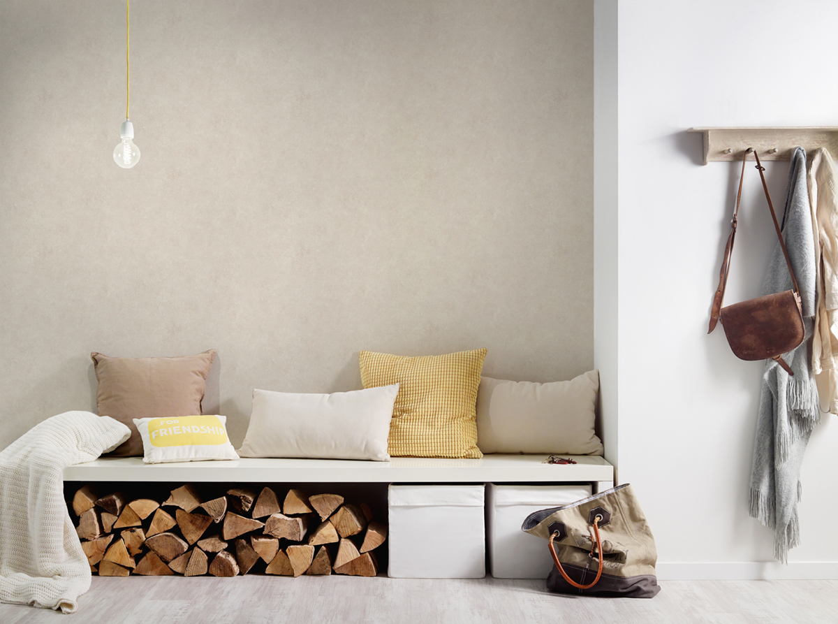 Papier peint Faux Uni ivoire irisé - History of Art d'A.S. Creation | AMB Réf. 37654-4