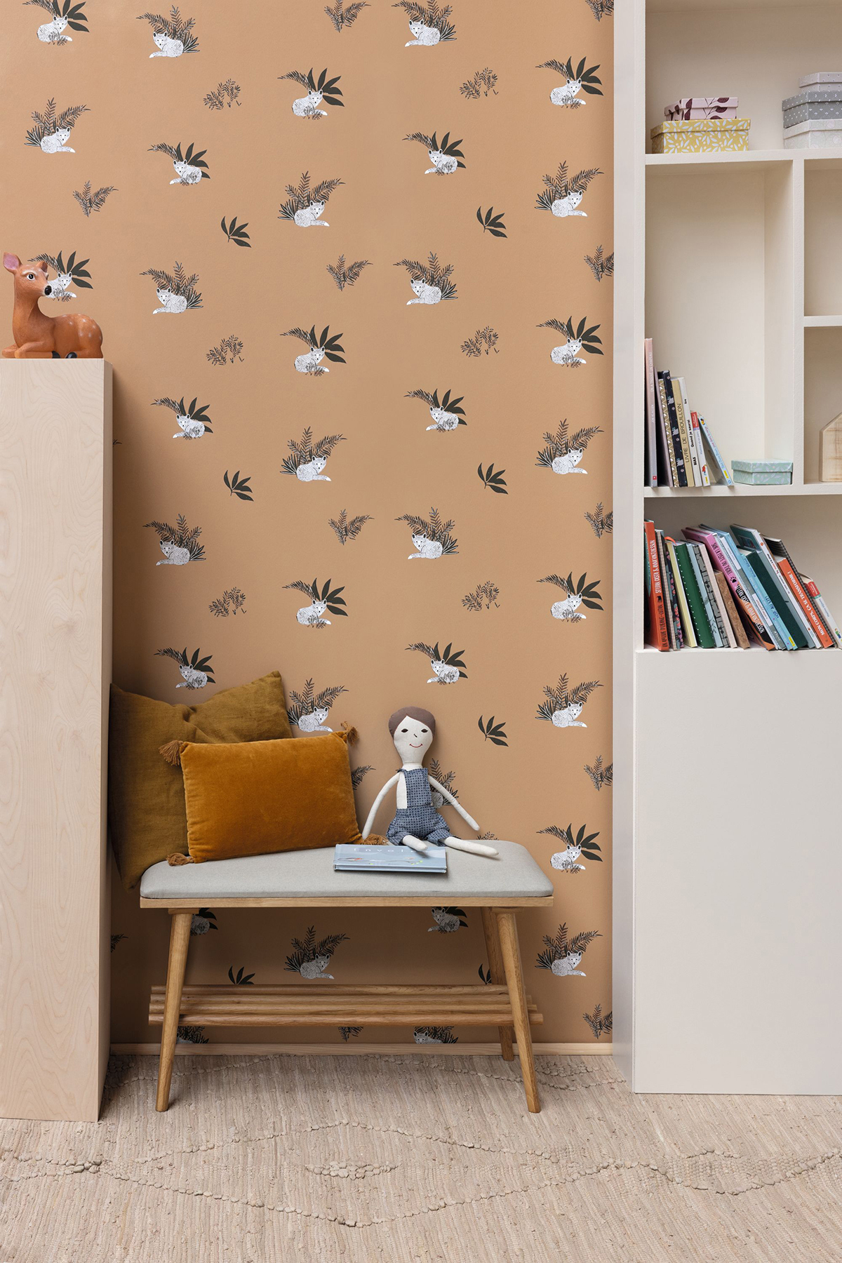 Papier peint Renard Contempler camel - Autour du Monde de Casélio | Réf. ADM103532026