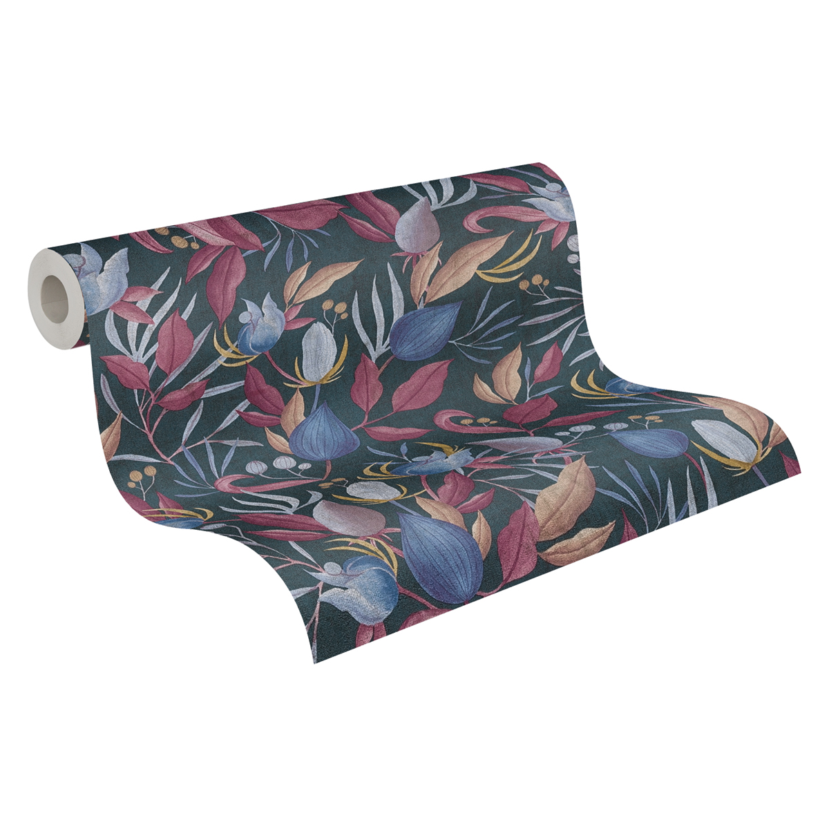 Papier peint Floral Still Bloom pétrole - Cosmoliving d'A.S. Création ROLL | Réf. AS-790623