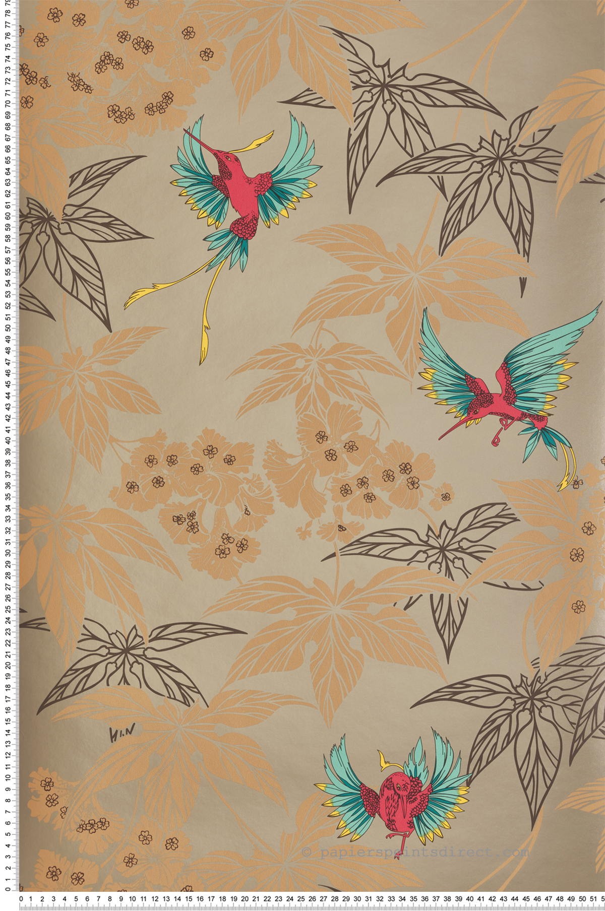 Papier peint Feuillage Grove Garden doré - Folium de Osborne & Little | Réf. OSB-W5603-08