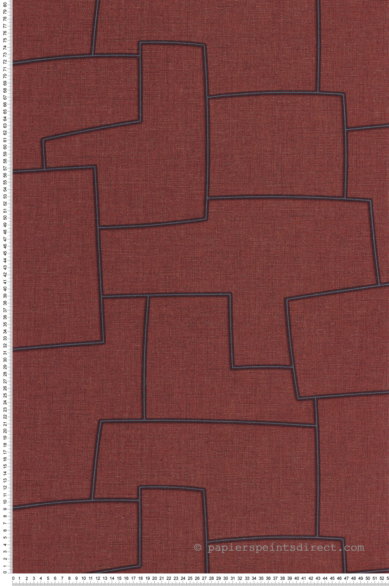 Papier peint Géométrie Lin Inca rouge - Matera de Casadéco | Réf. MATA201128778