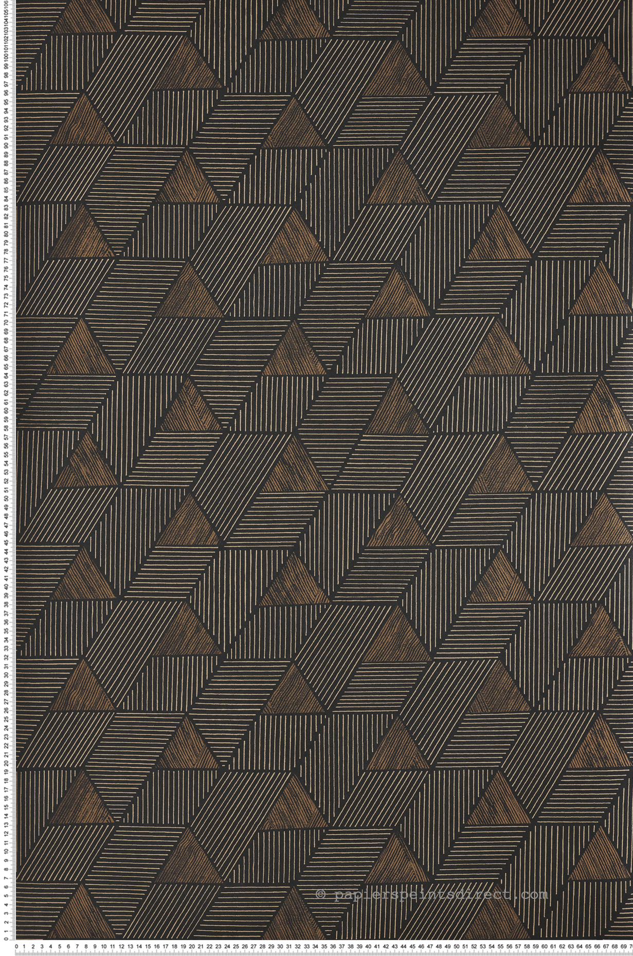 Papier peint Triangle Ethnique Méroé noir mordoré - Bord Du Nil de Casamance | Réf. CAS-76172650