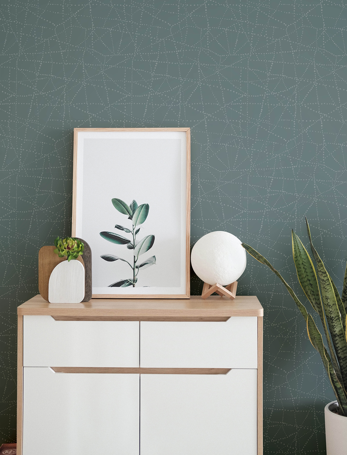 Papier peint Géométrie Pois Alcott bleu métallisé - Harmony de Lutèce AMB2| Réf. LTC-FD27128